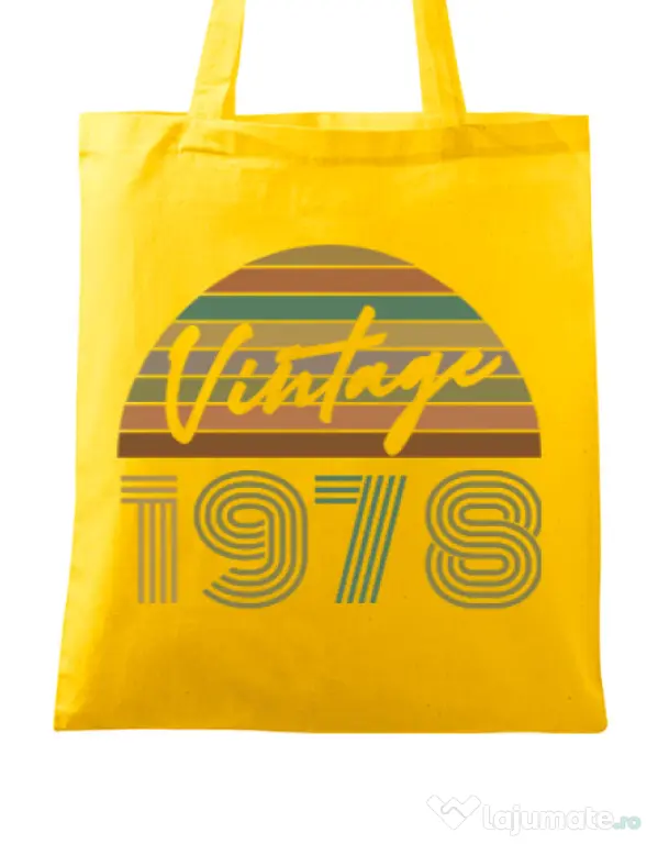 Sacosa din panza Vintage 1978 Galben