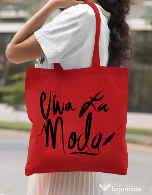 Sacosa din panza Viva la moda Rosu