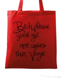 Sacosa din panza Vogue issues Rosu
