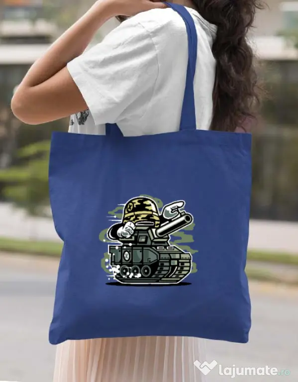 Sacosa din panza War Tank Albastru regal