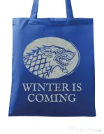 Sacosa din panza Winter is coming Stark Albastru regal