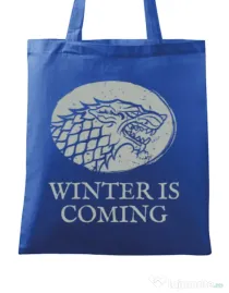 Sacosa din panza Winter is coming Stark Albastru regal