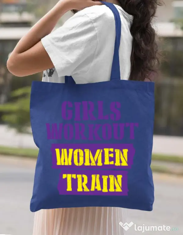 Sacosa din panza Women train Albastru regal