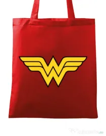 Sacosa din panza Wonder woman Rosu