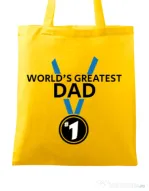 Sacosa din panza World's greatest dad Galben