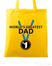 Sacosa din panza World's greatest dad Galben