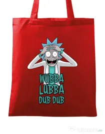 Sacosa din panza Wubba Lubba Dub Dub Rosu