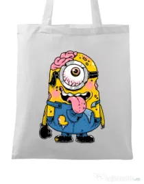 Sacosa din panza Zombie minion Alb