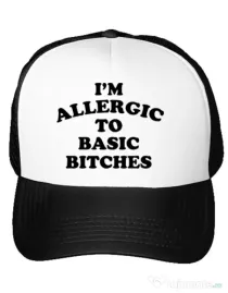 Sapca personalizata Allergic to basic bitches Alb