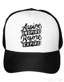 Sapca personalizata Aspire To Inspire Before We Expire Alb