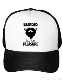 Sapca personalizata Bearded for her pleasure Alb
