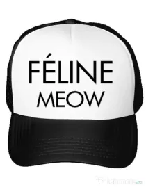 Sapca personalizata Feline meow Alb
