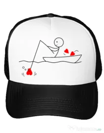 Sapca personalizata Fishing for love 1 Alb