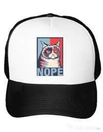 Sapca personalizata Grumpy cat Nope Alb