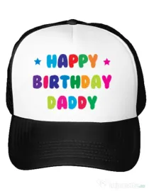 Sapca personalizata Happy Birthday Daddy Alb