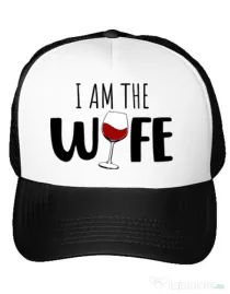 Sapca personalizata I am the wife Alb
