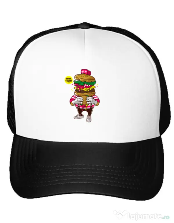 Sapca personalizata I Love Burger Alb