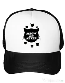 Sapca personalizata Meow or never Alb