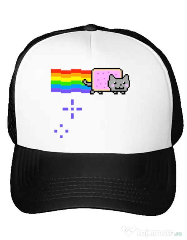 Sapca personalizata Nyan cat Alb