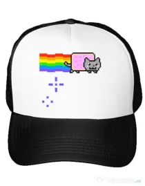 Sapca personalizata Nyan cat Alb