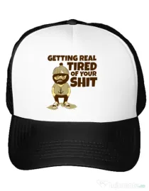 Sapca personalizata Tired of your shit Alb