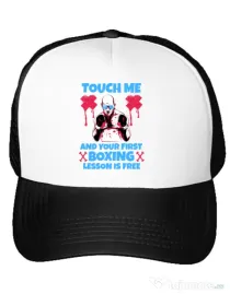 Sapca personalizata Touch me Alb