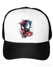 Sapca personalizata Venom vs Spiderman Alb