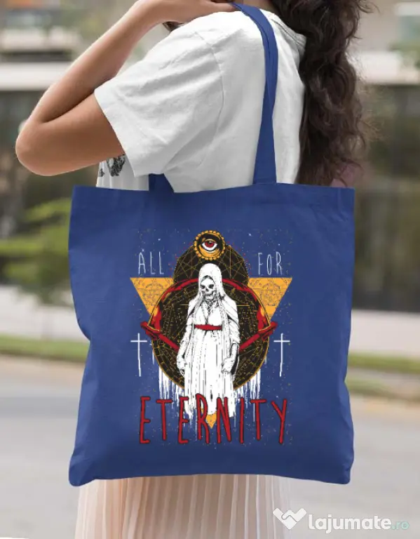 Sacosa din panza All for eterniry Albastru regal