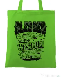 Sacosa din panza Blessed Verde mar