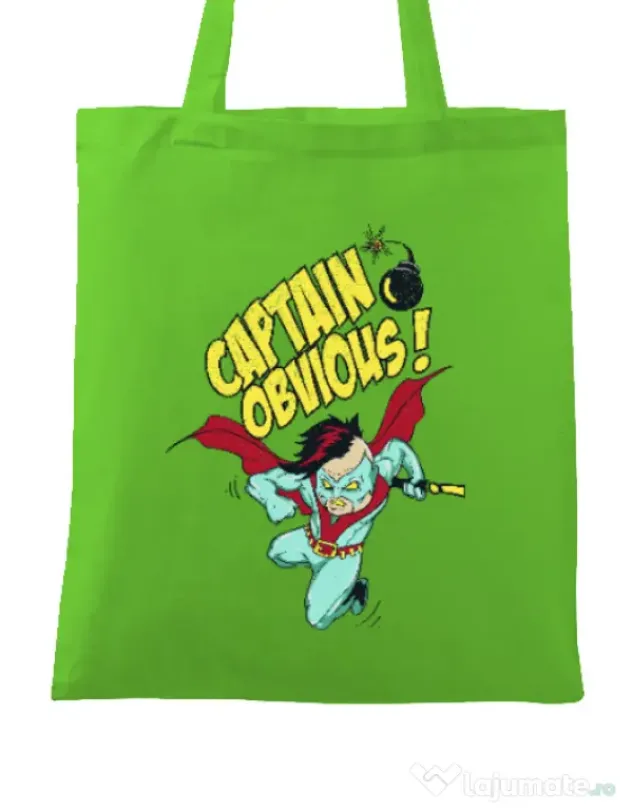 Sacosa din panza Captain obvious Verde mar