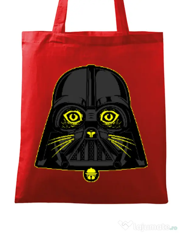 Sacosa din panza Cat Vader Rosu
