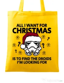 Sacosa din panza Christmas Trooper Galben