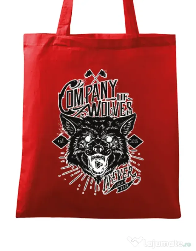 Sacosa din panza Company of wolves Rosu