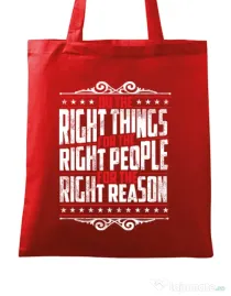 Sacosa din panza Do the right things Rosu
