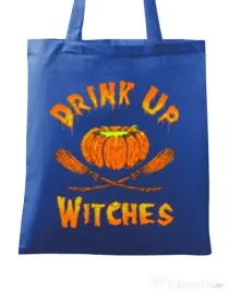 Sacosa din panza Drink up witches Albastru regal