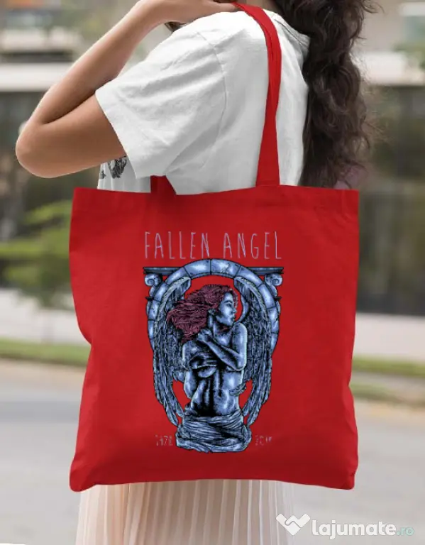 Sacosa din panza Fallen angel Rosu