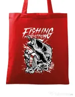 Sacosa din panza Fishing addiction Rosu
