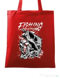 Sacosa din panza Fishing addiction Rosu