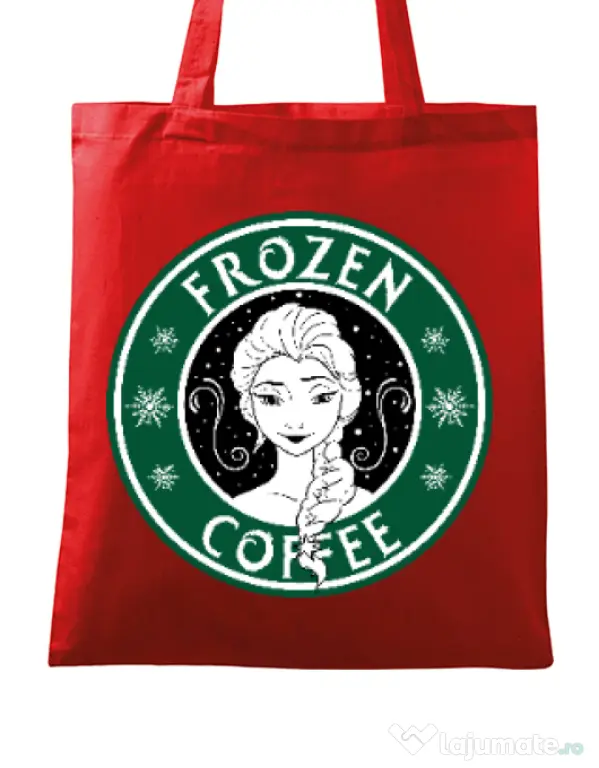 Sacosa din panza Frozen coffee Rosu