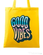 Sacosa din panza Good vibes Galben