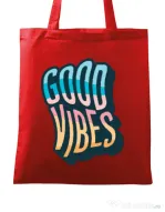 Sacosa din panza Good vibes Rosu