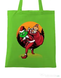 Sacosa din panza Grinch stole Christmas Verde mar