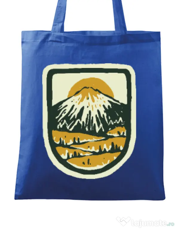Sacosa din panza Hand drawn mountains Albastru regal