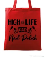 Sacosa din panza High on life Rosu