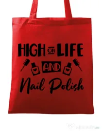 Sacosa din panza High on life Rosu
