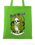 Sacosa din panza Holy death Verde mar