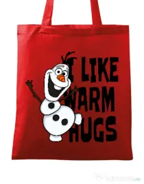 Sacosa din panza I like warm hugs Rosu