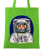 Sacosa din panza I need some space Verde mar
