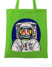 Sacosa din panza I need some space Verde mar