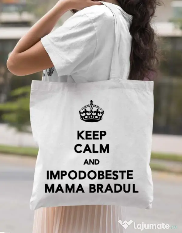 Sacosa din panza Impodobeste mama bradul Alb